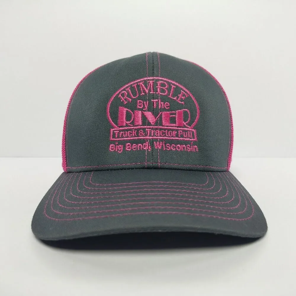 Pacific Headwear Pro Model 104c Pink Black Rumble By The River Mesh Snapback Hat